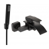 Mexen Aries R77 bath tap with shower set, black - 74483R77-70