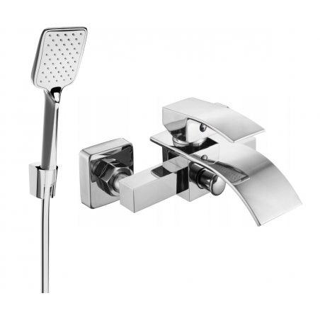 Mexen Aries R62 bathtub faucet with shower set, chrome - 74483R62-00