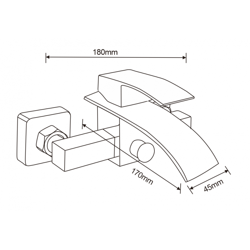 Mexen Aries R62 bath tap with shower set, black - 74483R62-70