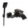 Mexen Aries R62 bathtub faucet with shower set, black - 74483R62-70