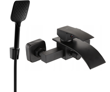 Mexen Aries R62 bathtub mixer tap with shower head, Black - 74483R62-70