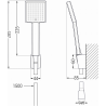 Mexen Aries R45 bathtub mixer tap with shower head, Chrome - 74483R45-00