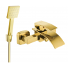 Mexen Aries R45 bath faucet with shower set, gold - 74483R45-50
