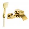 Mexen Aries R45 bathtub mixer tap with shower head, Gold - 74483R45-50