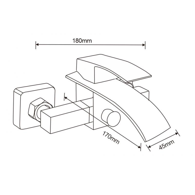 Mexen Aries R45 bathtub faucet with shower set, black - 74483R45-70
