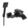 Mexen Aries R45 bathtub faucet with shower set, black - 74483R45-70