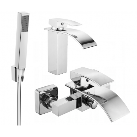 Mexen Aries R77 bathtub set, Chrome - 744803R77-00
