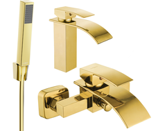 Mexen Aries R77 bathtub set, Gold - 744803R77-50