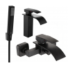 Mexen Aries R77 bath set, black - 744803R77-70