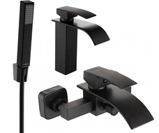 Mexen Aries R77 bath set, black - 744803R77-70