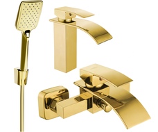 Mexen Aries R62 bathtub set, Gold - 744803R62-50