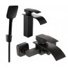 Mexen Aries R62 bathtub set, Black - 744803R62-70