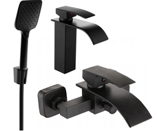 Mexen Aries R62 bathtub set, Black - 744803R62-70