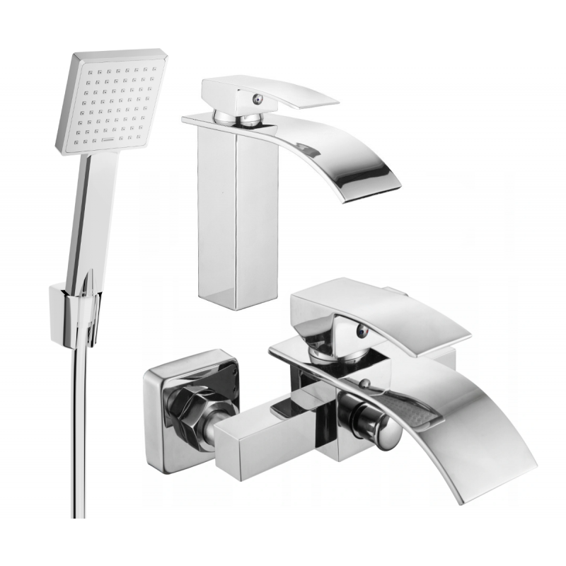 Mexen Aries R45 bathtub set, Chrome - 744803R45-00