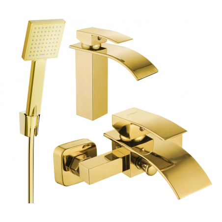Mexen Aries R45 bathtub set, Gold - 744803R45-50