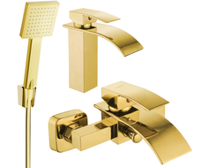 Mexen Aries R45 bathtub set, Gold - 744803R45-50