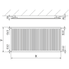 Mexen CH10 Hygiene Panel Radiator 300 x 2600 mm, Side Connection, 861 W, Anthracite - W410H-030-260-66