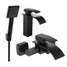 Mexen Aries R45 bath set, black - 744803R45-70