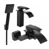 Mexen Aries R45 bathtub set, Black - 744803R45-70