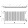 Mexen CH10 Hygiene panel radiator 500 x 500 mm, side connection, 265 W, anthracite - W410H-050-050-66