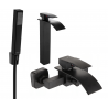 Mexen Aries R77 bathtub set, Black - 744813R77-70