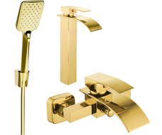 Mexen Aries R62 bathtub set, Gold - 744813R62-50