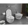 Mexen Lena Rimless Toilet Bowl with Soft-Close Slim Seat, Duroplast, White/Black Pattern - 30224095