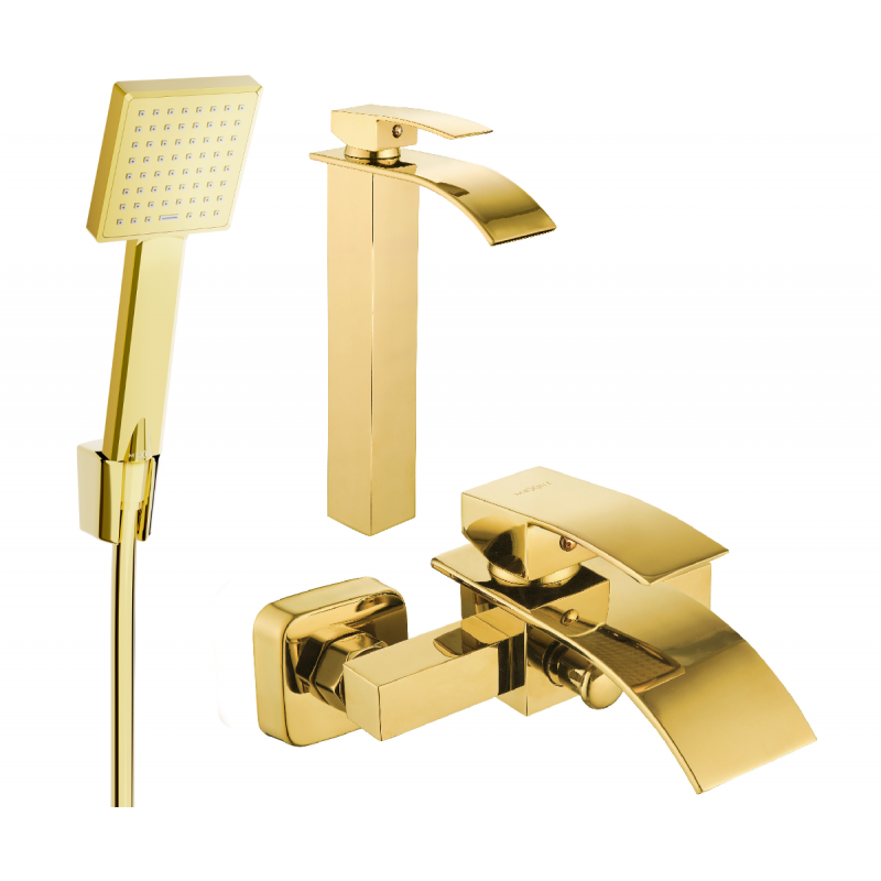 Mexen Aries R45 bath set, gold - 744813R45-50