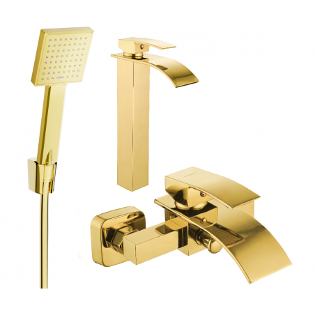 Mexen Aries R45 bathtub set, Gold - 744813R45-50