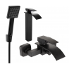 Mexen Aries R45 bathtub set, Black - 744813R45-70