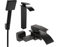 Mexen Aries R45 bathtub set, Black - 744813R45-70