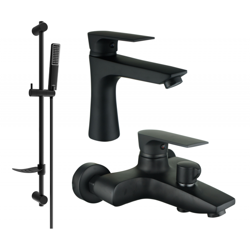 Mexen Axel DF72 bath set, black - 73803DF72-70