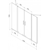 Mexen Velar Duo sliding bath screen 2-wing 190 x 150 cm, transparent, chrome - 896-190-000-02-01