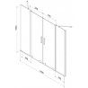 Mexen Velar Duo 2-wing Sliding Bathtub Screen 190 x 150 cm, Transparent, Black - 896-190-000-02-70