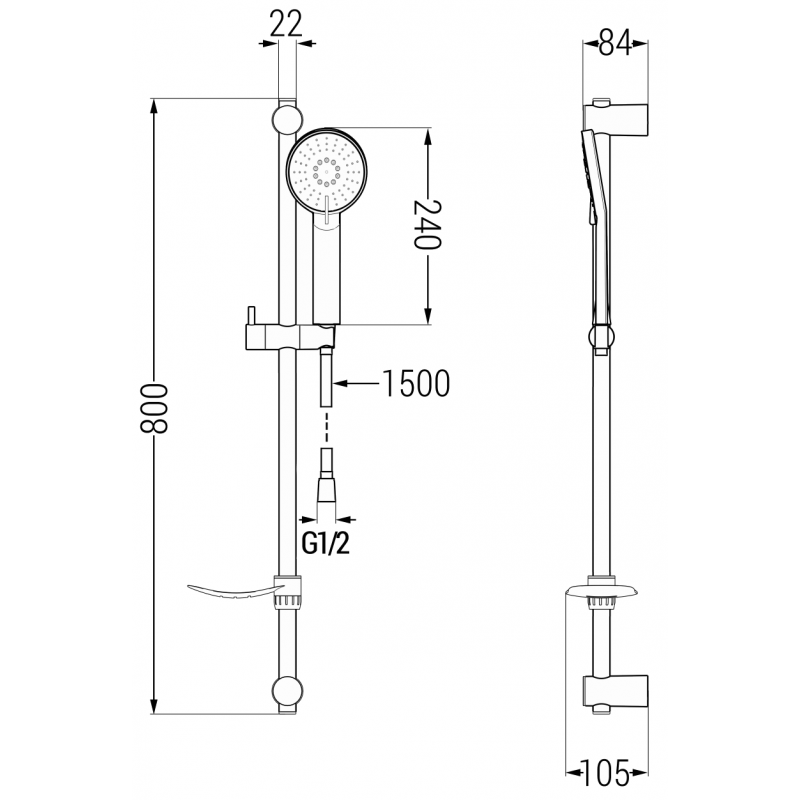 Mexen Axel DF40 Bathtub Set, Chrome - 73803DF40-00