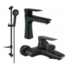 Mexen Axel DF40 bathtub set, Black - 73803DF40-70