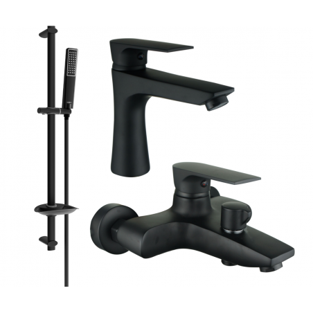 Mexen Axel DB72 bath set, black - 73803DB72-70