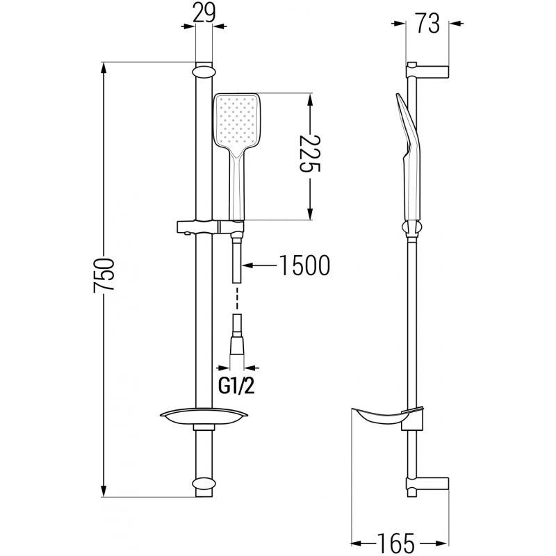 Mexen Axel DB62 Bathtub Set, Chrome - 73803DB62-00