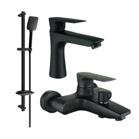 Mexen Axel DB62 bathtub set, Black - 73803DB62-70