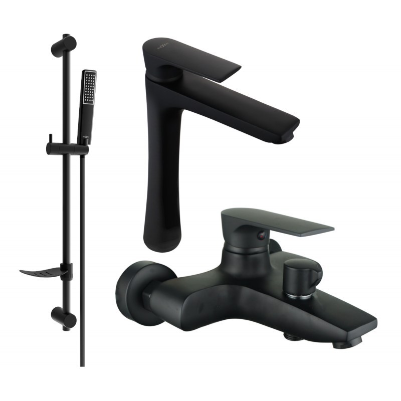Mexen Axel DF72 bathtub set, Black 73813DF72-70