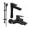 Mexen Axel DF62 bath set, black - 73813DF62-70