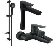 Mexen Axel DF40 bath set, black - 73813DF40-70