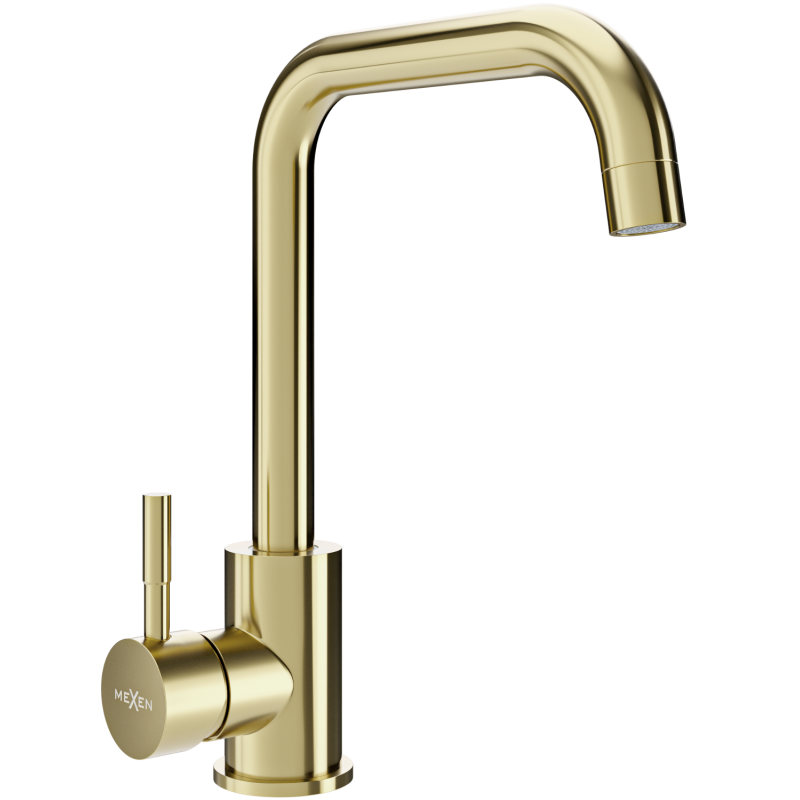 Mexen Modena kitchen tap, brushed gold - 671900-55