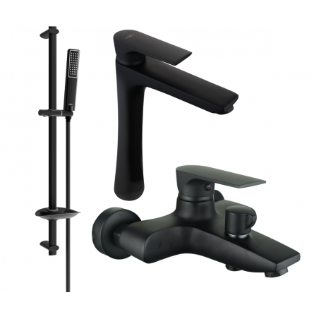 Mexen Axel DB72 bath set, black - 73813DB72-70