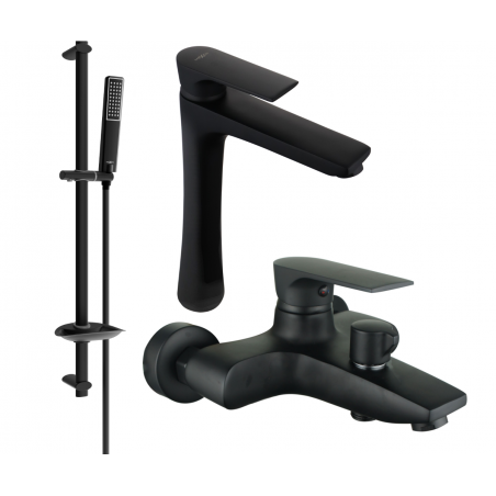 Mexen Axel DB72 bathtub set, Black - 73813DB72-70