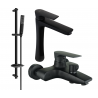 Mexen Axel DB72 bath set, black - 73813DB72-70