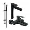 Mexen Axel DB72 bathtub set, Black - 73813DB72-70