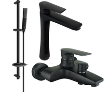 Mexen Axel DB72 bathtub set, Black - 73813DB72-70