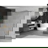 Mexen Kioto freestanding shower wall 160 x 200 cm, black pattern 8 mm, chrome - 800-160-002-01-70