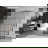 Mexen Kioto Free-standing Shower Wall 160 x 200 cm, Black Pattern 8 mm, Chrome - 800-160-002-01-77